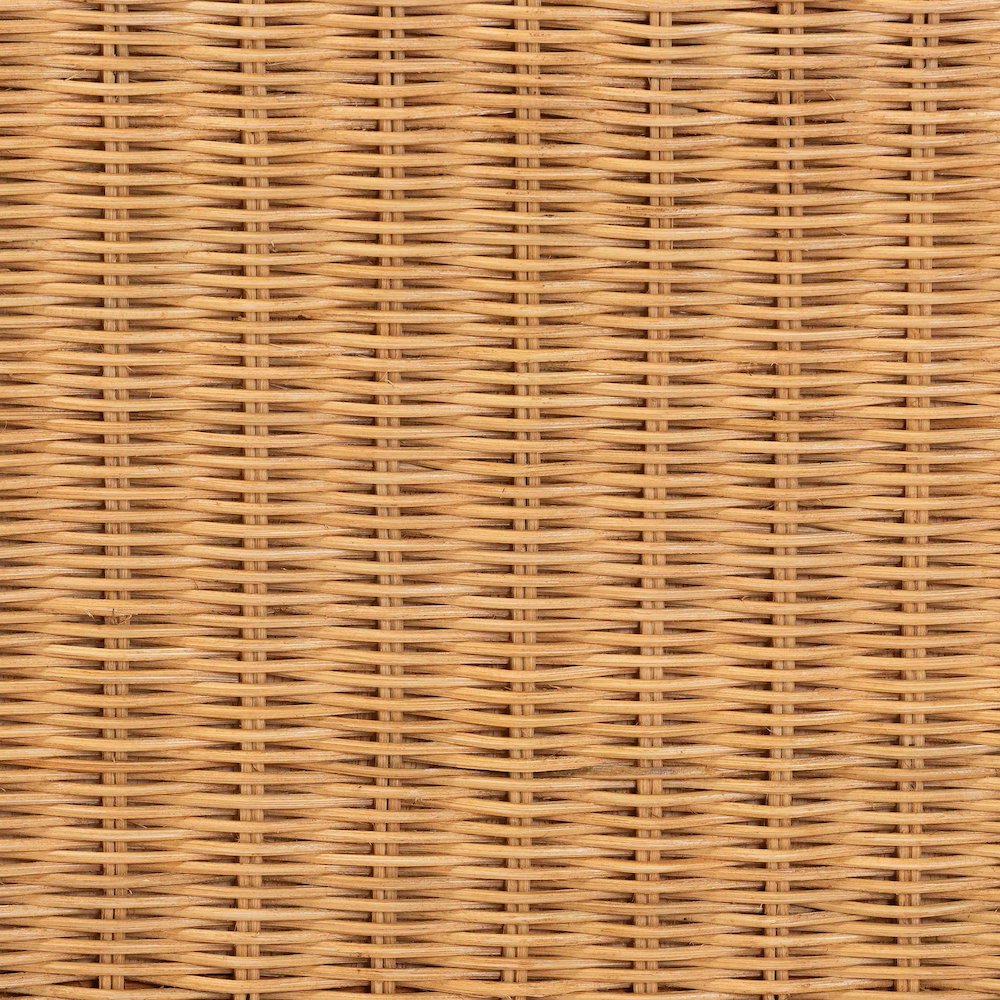 Scalloped Rattan Bed Frame - Handwoven Wicker Headboard and Footboard, King. Picture 6