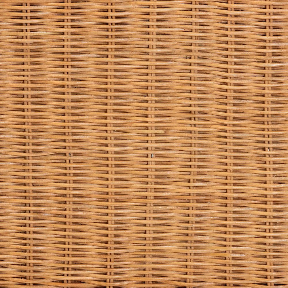 Natural Rattan Bed - Coastal Boho Bed Frame with Scalloped Headboard, King. Picture 6