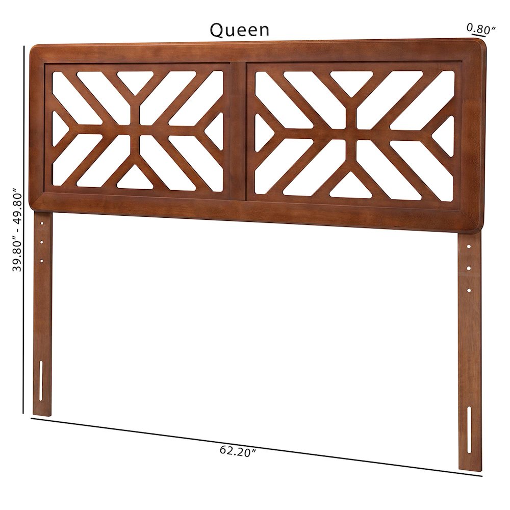 Wood Headboard with Geometric Cutout Design - Modern Decorative Panel, Queen. Picture 6