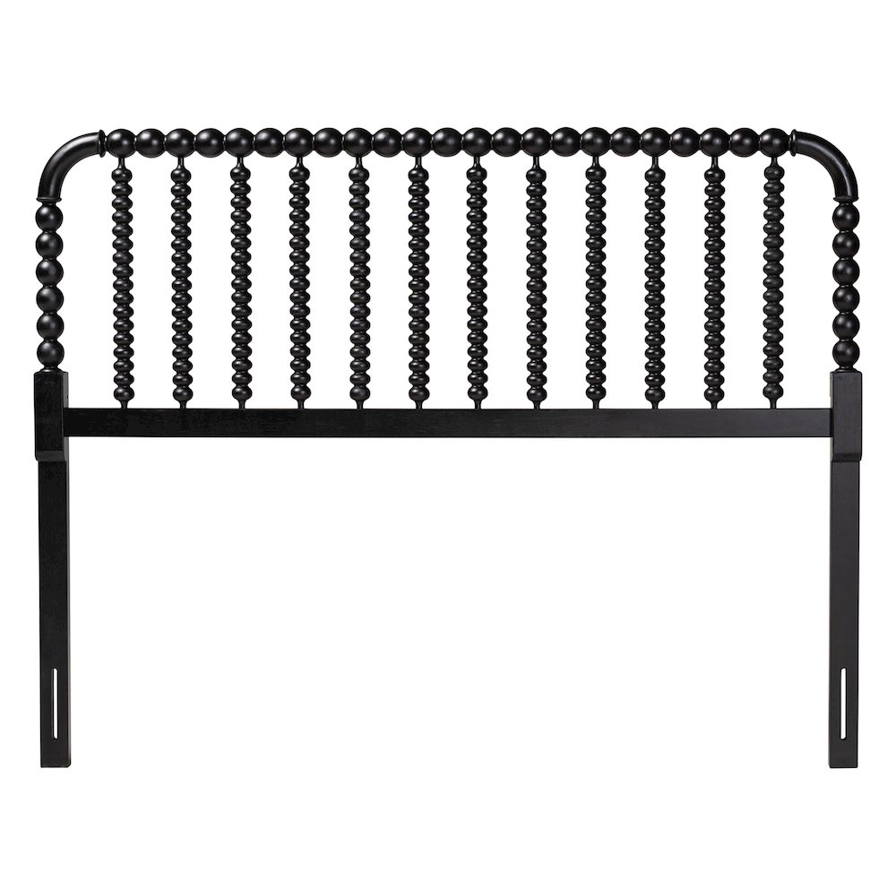Finley Turned Bobbin Headboard - Spindle Design, Farmhouse, Queen, Black. Picture 2
