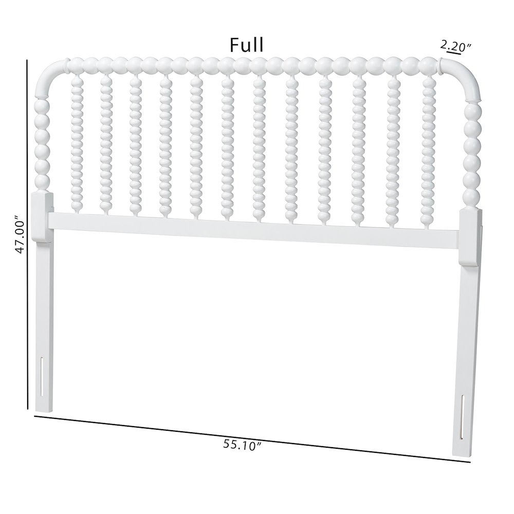 Finley Turned Bobbin Headboard - Spindle Design, Farmhouse, Queen, White. Picture 5