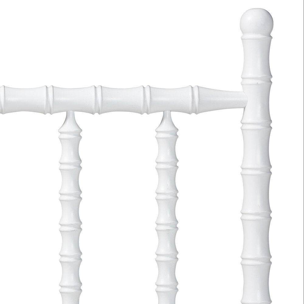 Edaline Bamboo Motif Headboard - Turned Spindle Design, Boho, Queen, White. Picture 3