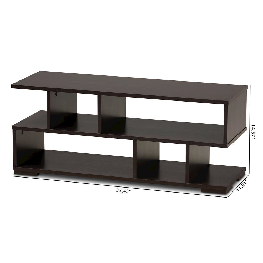 Baxton Studio Arne Modern and Contemporary Dark Brown Finished Wood TV Stand. Picture 14
