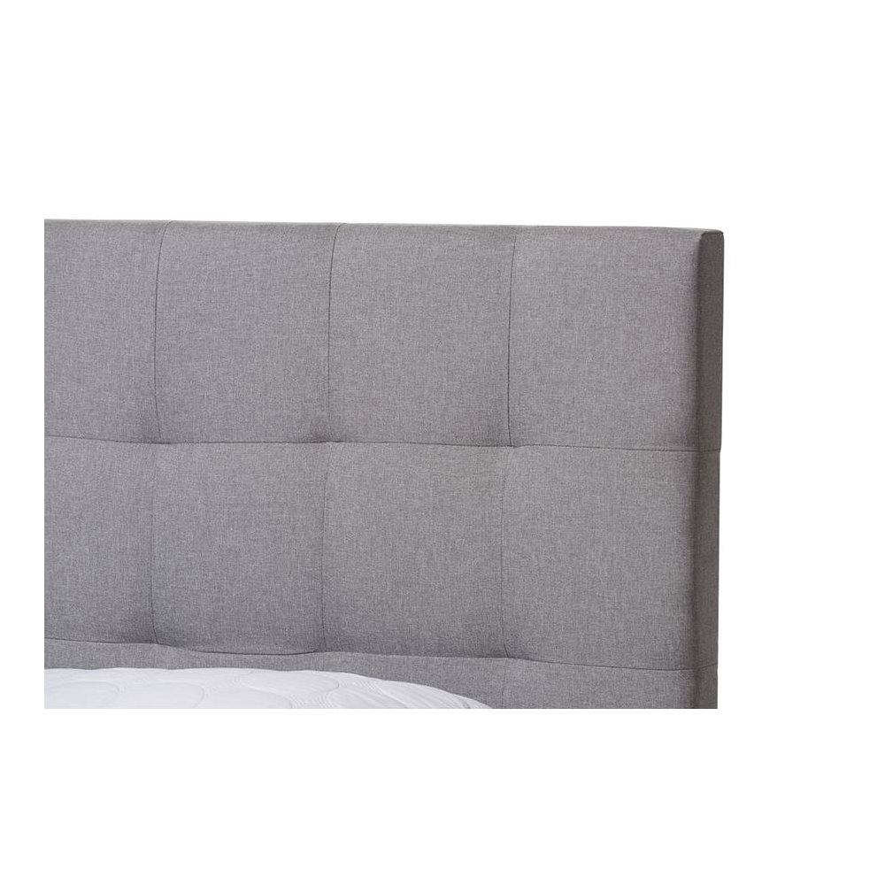 Tibault Modern and Contemporary Grey Fabric Upholstered Queen Size Storage Bed. Picture 7