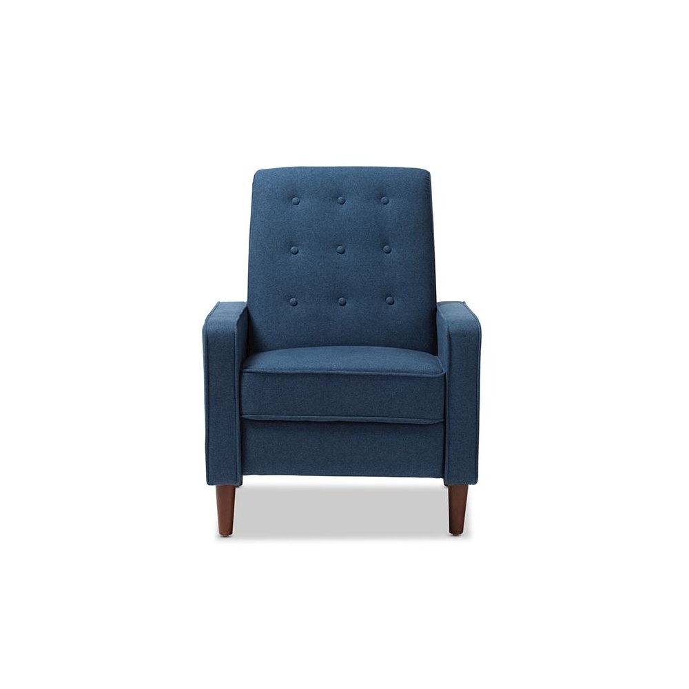Mathias Mid-century Modern Blue Fabric Upholstered Lounge Chair. Picture 5
