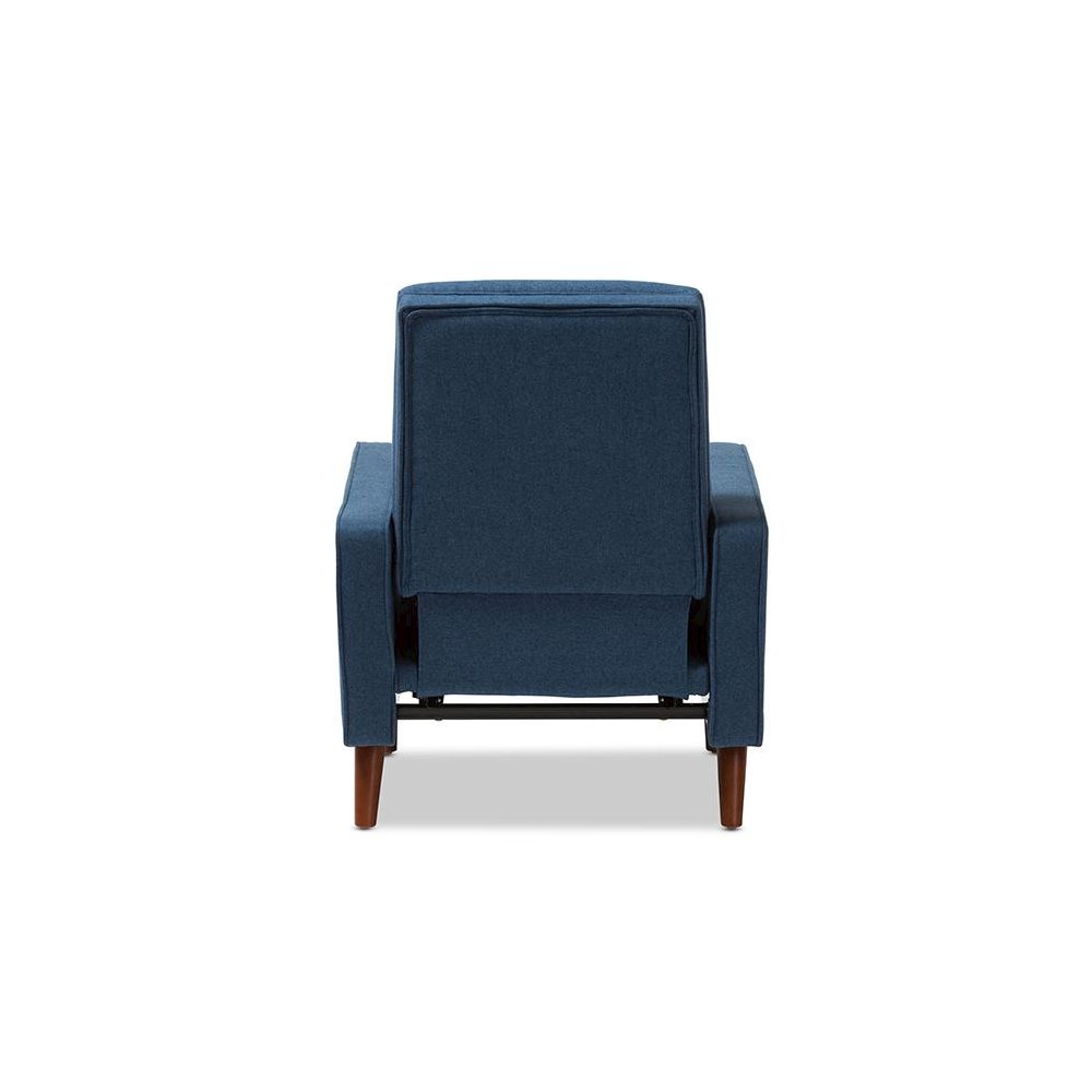 Mathias Mid-century Modern Blue Fabric Upholstered Lounge Chair. Picture 7