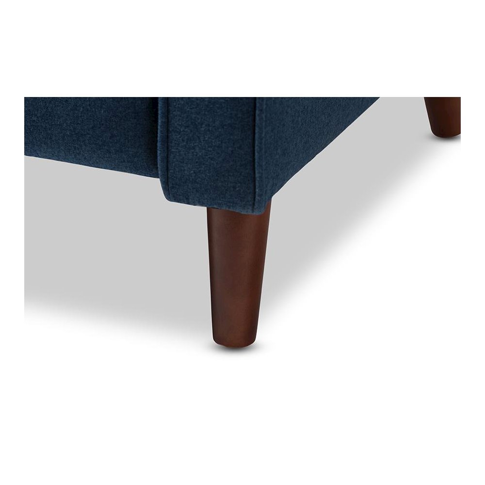 Mathias Mid-century Modern Blue Fabric Upholstered Lounge Chair. Picture 9