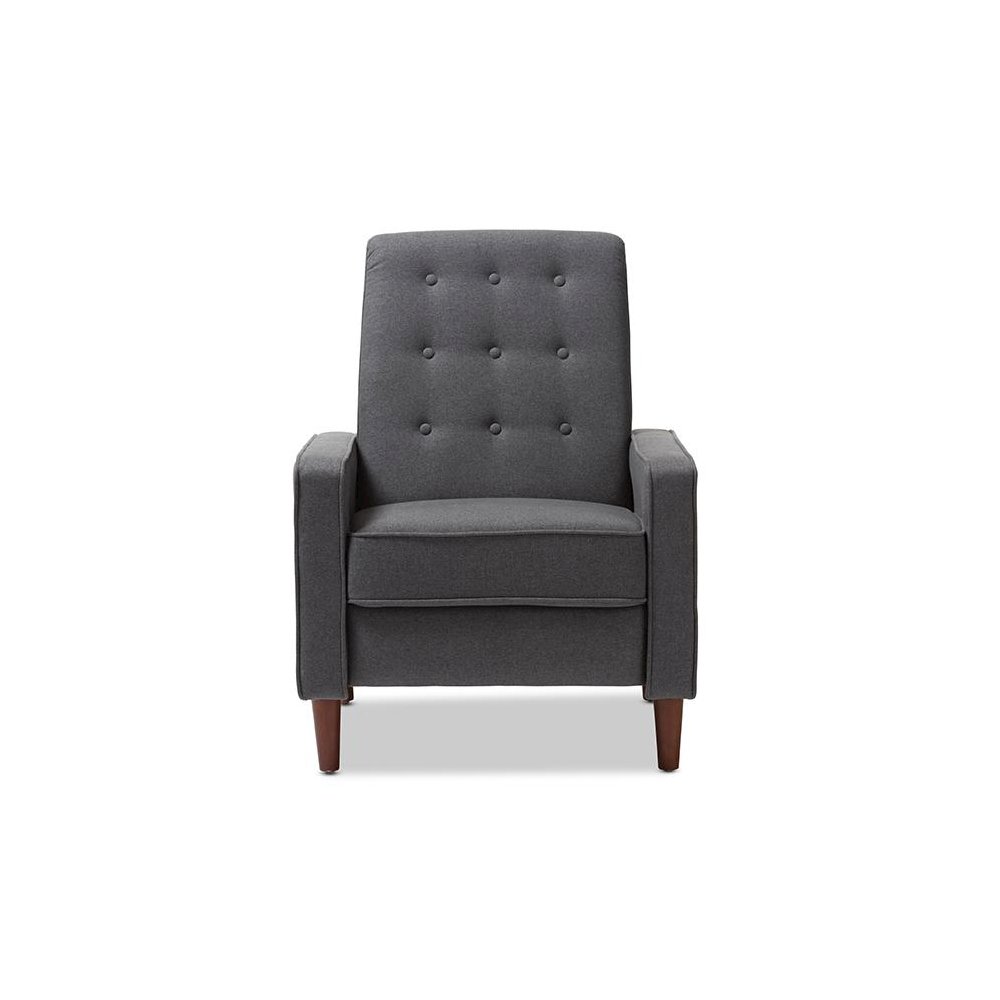 Mathias Mid-century Modern Grey Fabric Upholstered Lounge Chair. Picture 5