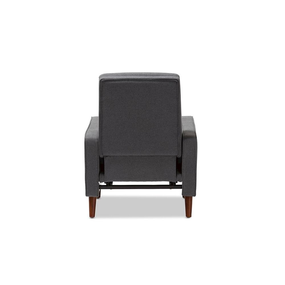 Mathias Mid-century Modern Grey Fabric Upholstered Lounge Chair. Picture 7