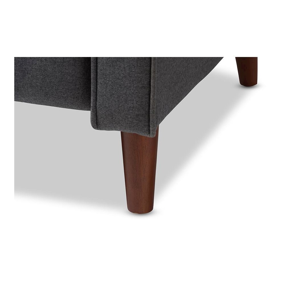 Mathias Mid-century Modern Grey Fabric Upholstered Lounge Chair. Picture 9