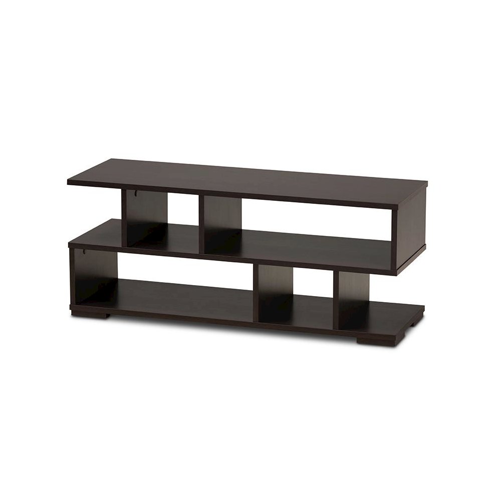 Baxton Studio Arne Modern and Contemporary Dark Brown Finished Wood TV Stand. Picture 1