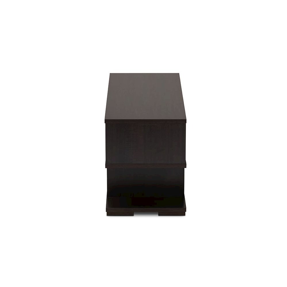 Baxton Studio Arne Modern and Contemporary Dark Brown Finished Wood TV Stand. Picture 4