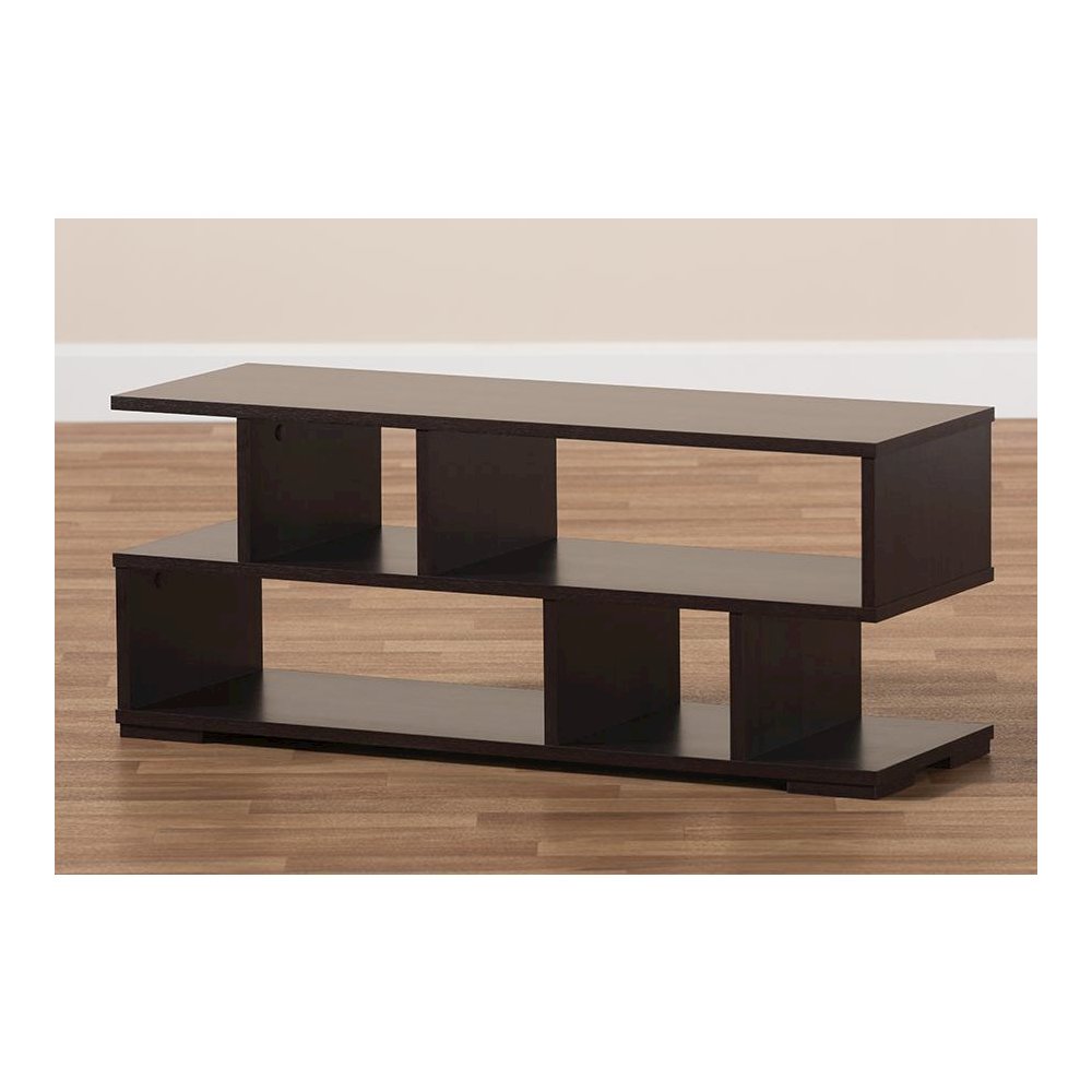 Baxton Studio Arne Modern and Contemporary Dark Brown Finished Wood TV Stand. Picture 6