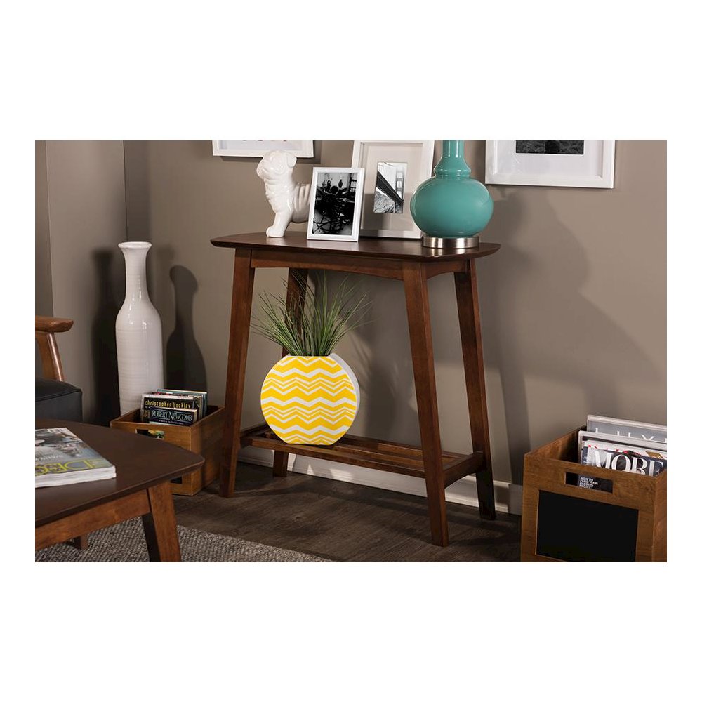 Scandinavian Dark Walnut Console Table "Walnut" Dark Brown. Picture 4