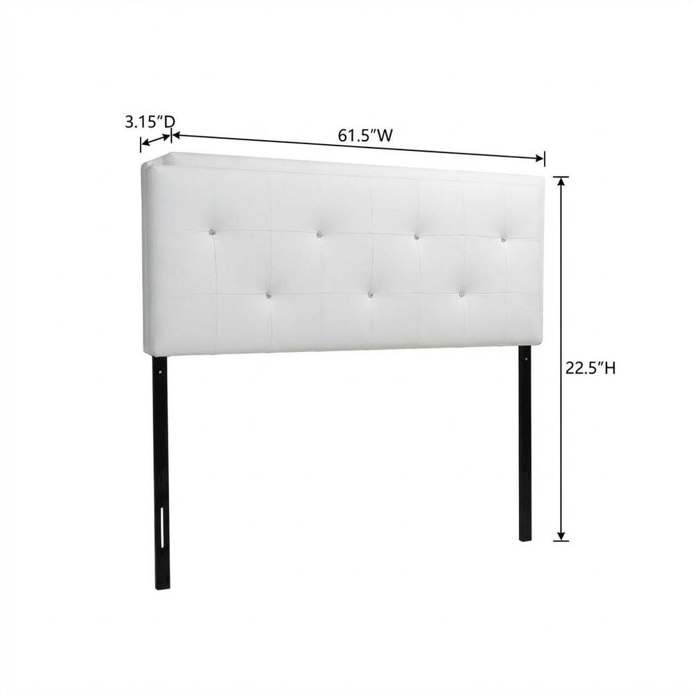 White Faux Leather Headboard Queen Size with PU Foam Padding and Wood Frame. Picture 6
