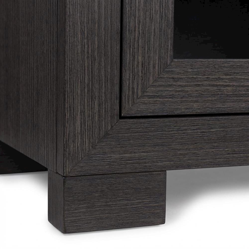 Contemporary Brown Wood TV Stand with Glass Doors and Elegant Finish. Picture 6