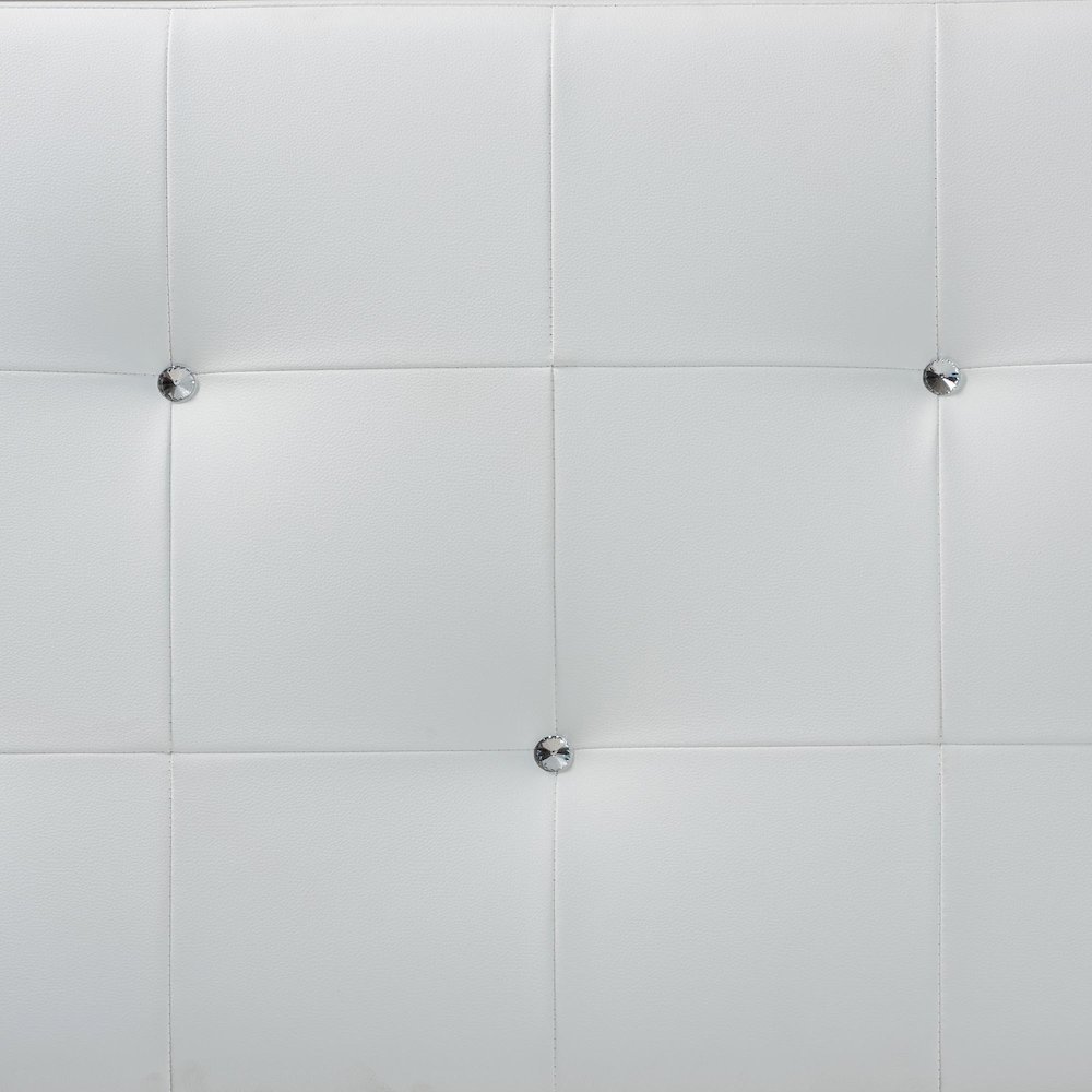 Dalini Modern and Contemporary Full White Faux Leather Headboard. Picture 4