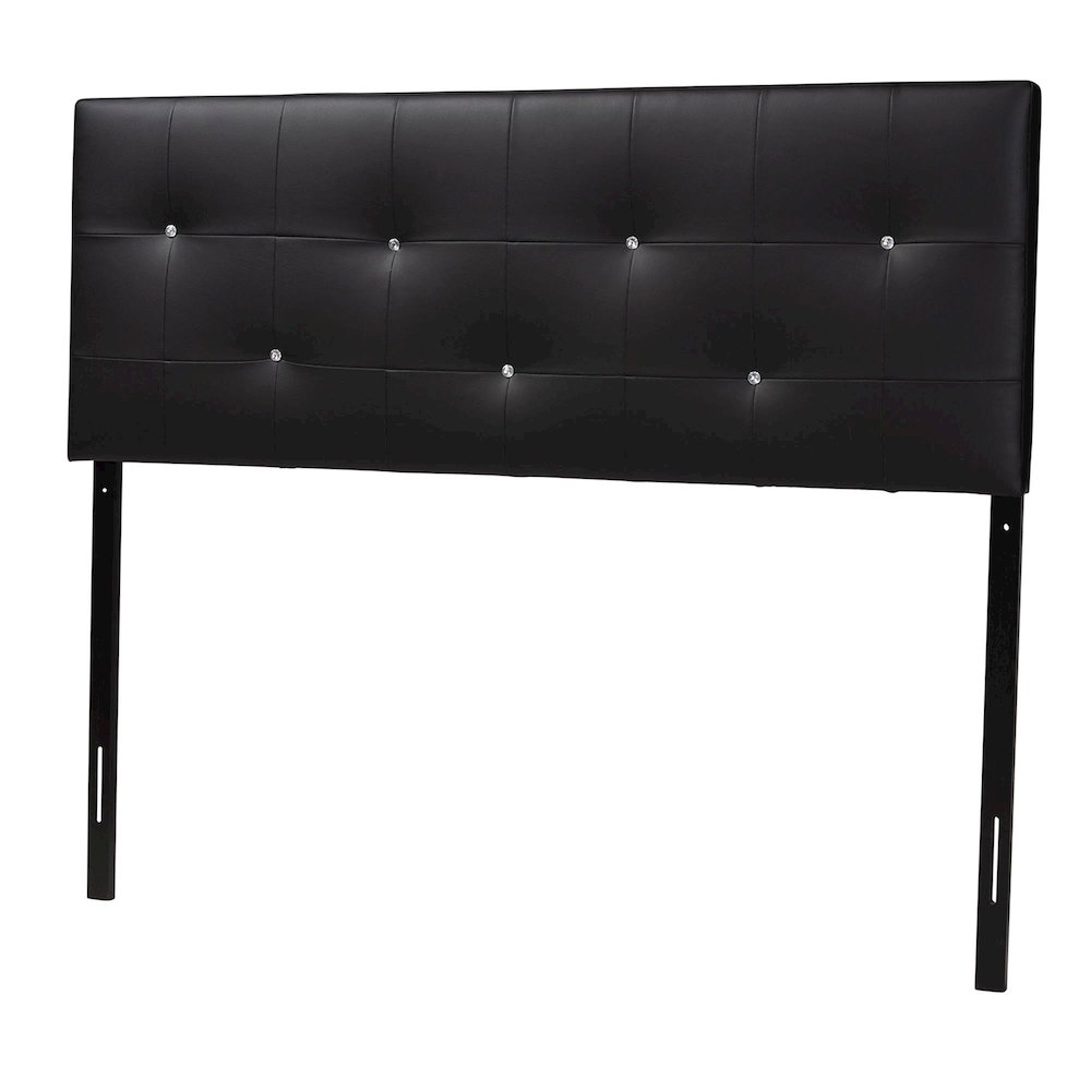 Dalini Modern and Contemporary Full Black Faux Leather Headboard. Picture 1
