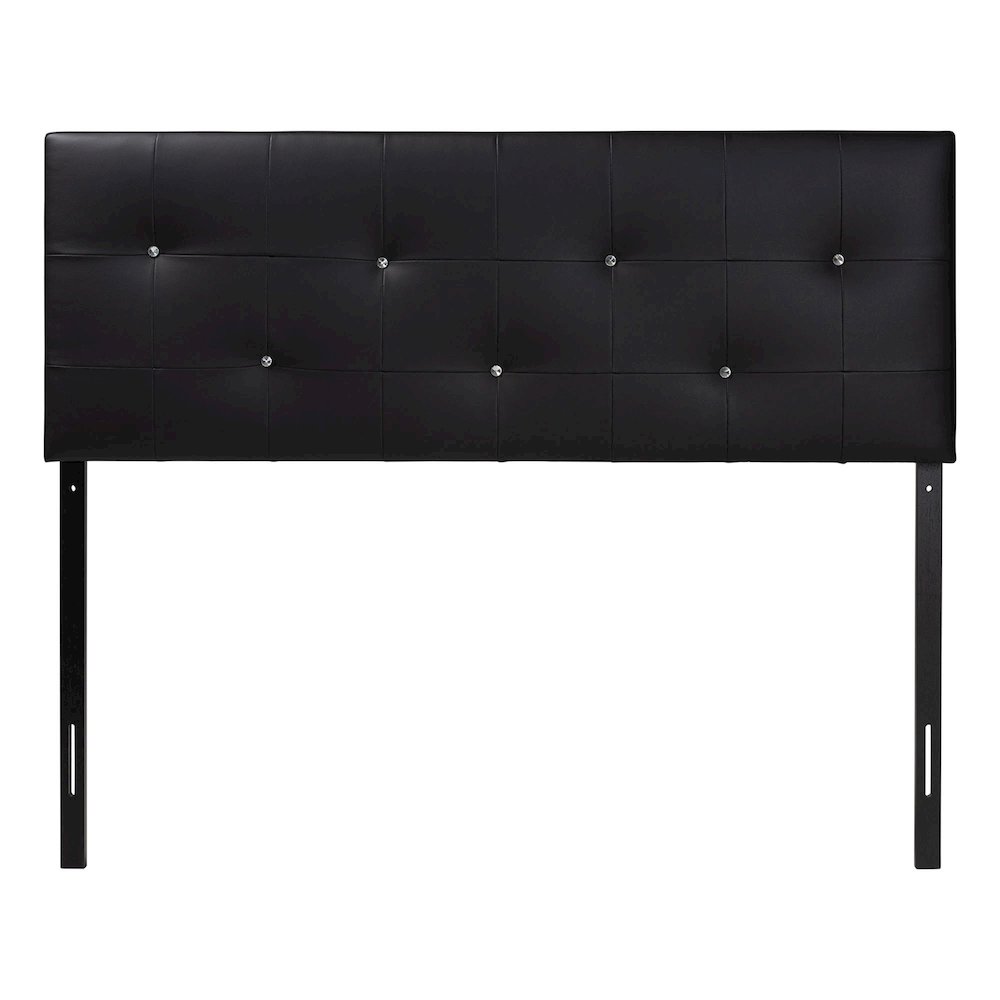 Dalini Modern and Contemporary Full Black Faux Leather Headboard. Picture 3