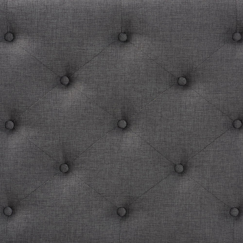 Grey Fabric Upholstered Button-tufted Queen Size Headboard. Picture 4