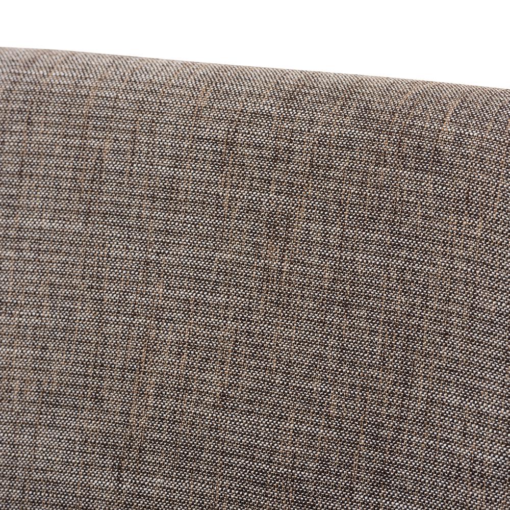Gravel Fabric Upholstered and Walnut Brown Finished Wood 5-Piece Dining Set. Picture 14