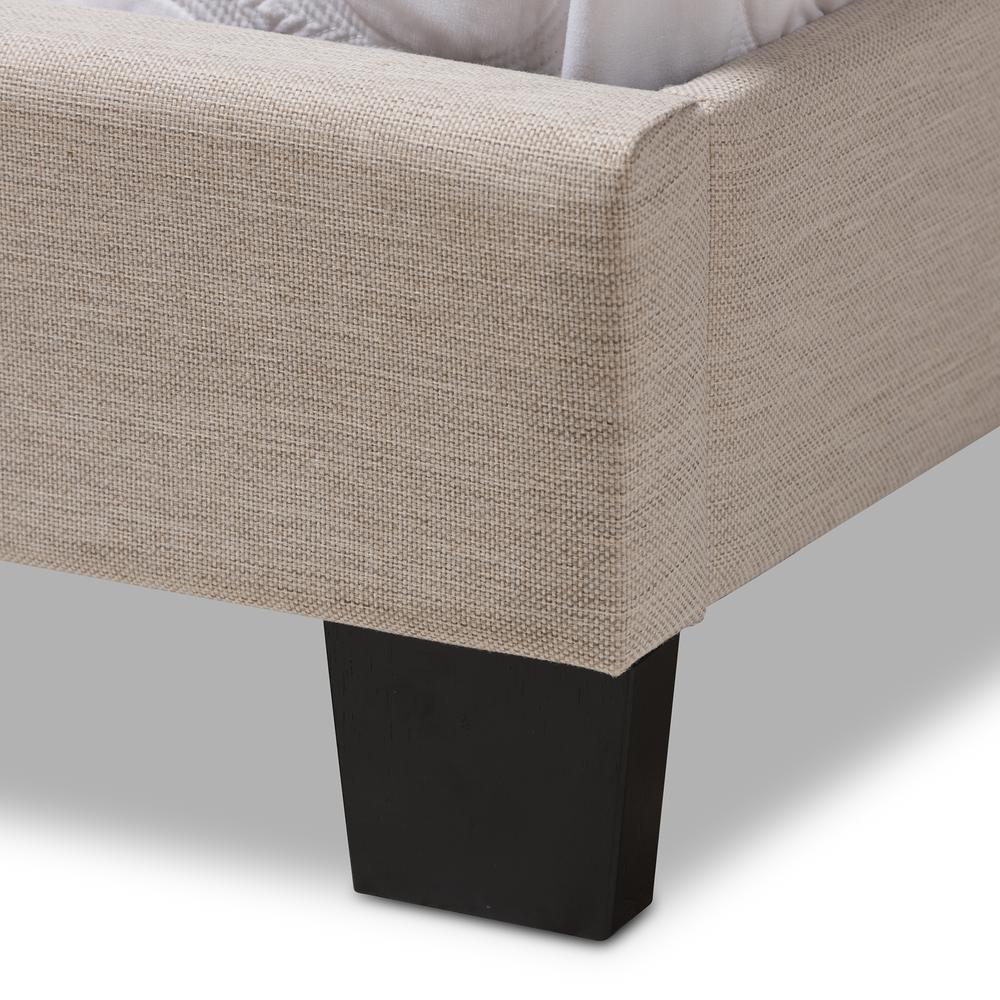Baxton Studio Brookfield Modern and Contemporary Beige Fabric Twin Size Bed. Picture 13