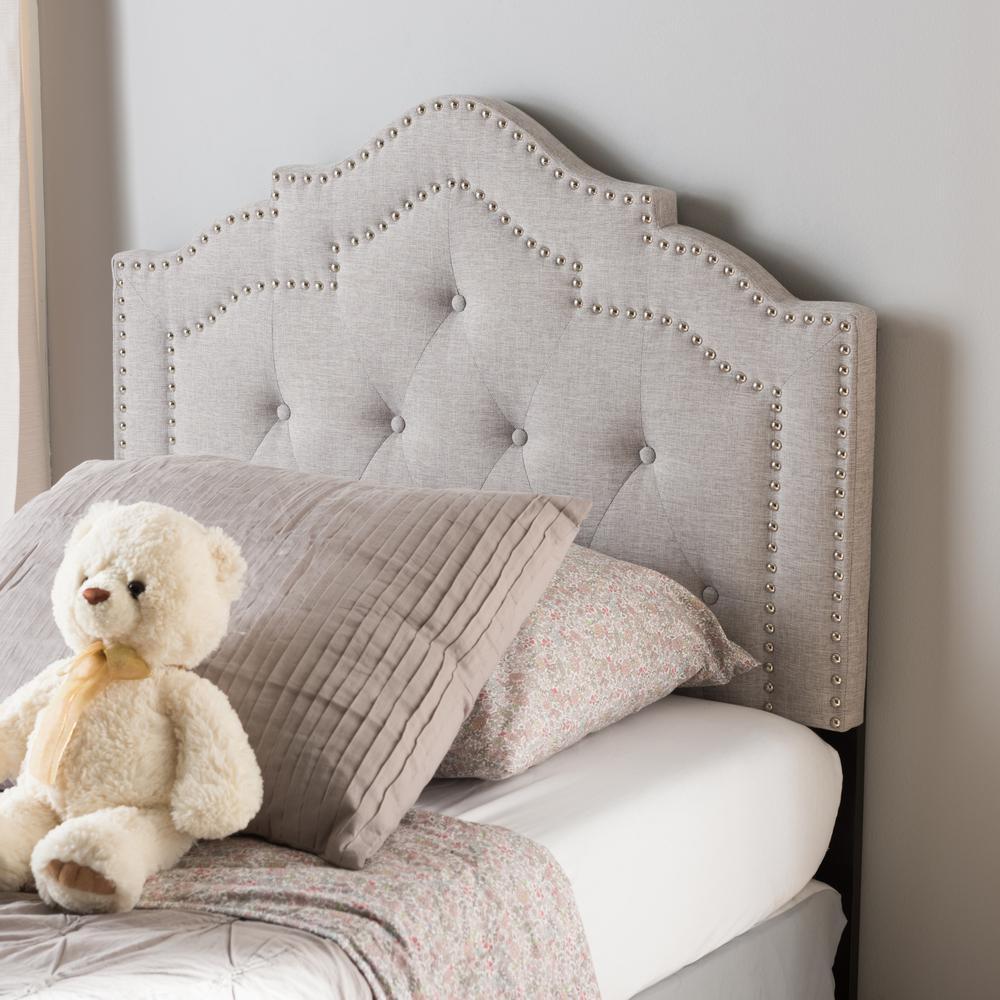 Edith Modern and Contemporary Greyish Beige Fabric Twin Size Headboard. Picture 10