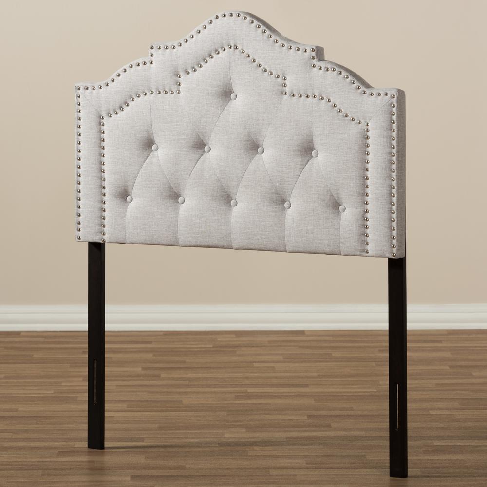 Edith Modern and Contemporary Greyish Beige Fabric Twin Size Headboard. Picture 11