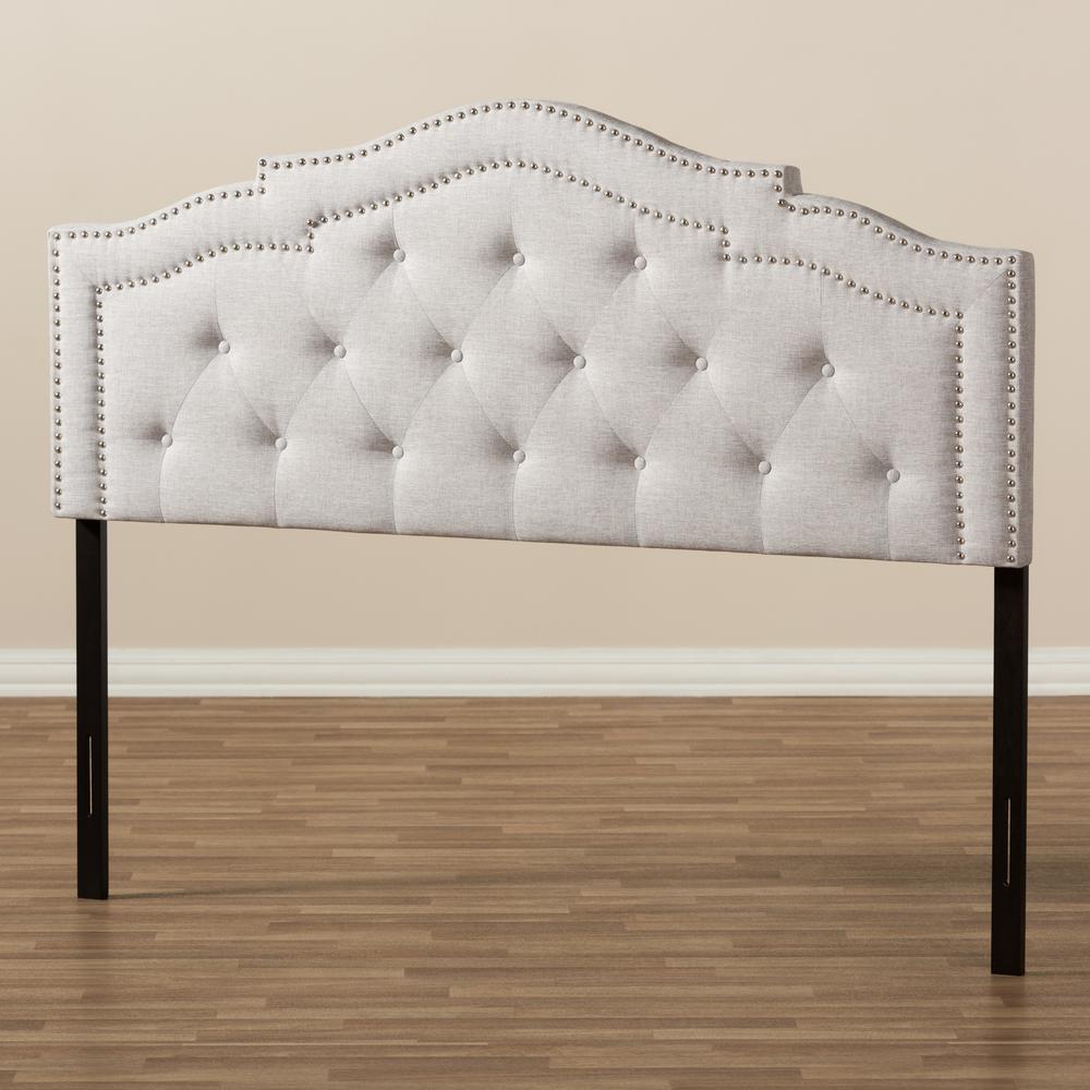 Edith Modern and Contemporary Greyish Beige Fabric Full Size Headboard. Picture 11