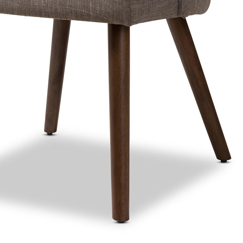 Light Grey Fabric Upholstered Walnut Finished Wood Dining Chair (Set of 2). Picture 13
