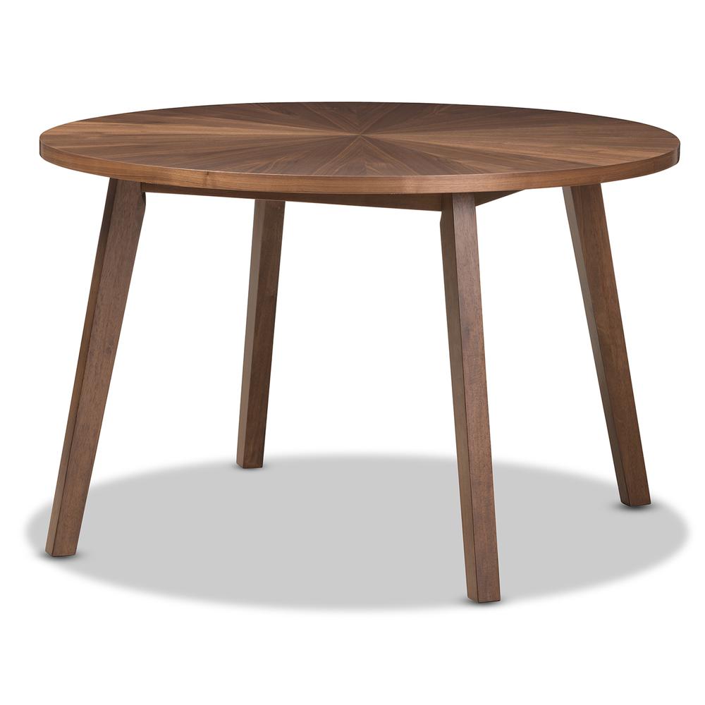 Black Fabric and Walnut Medium Brown Wood Finishing Dining Set. Picture 10