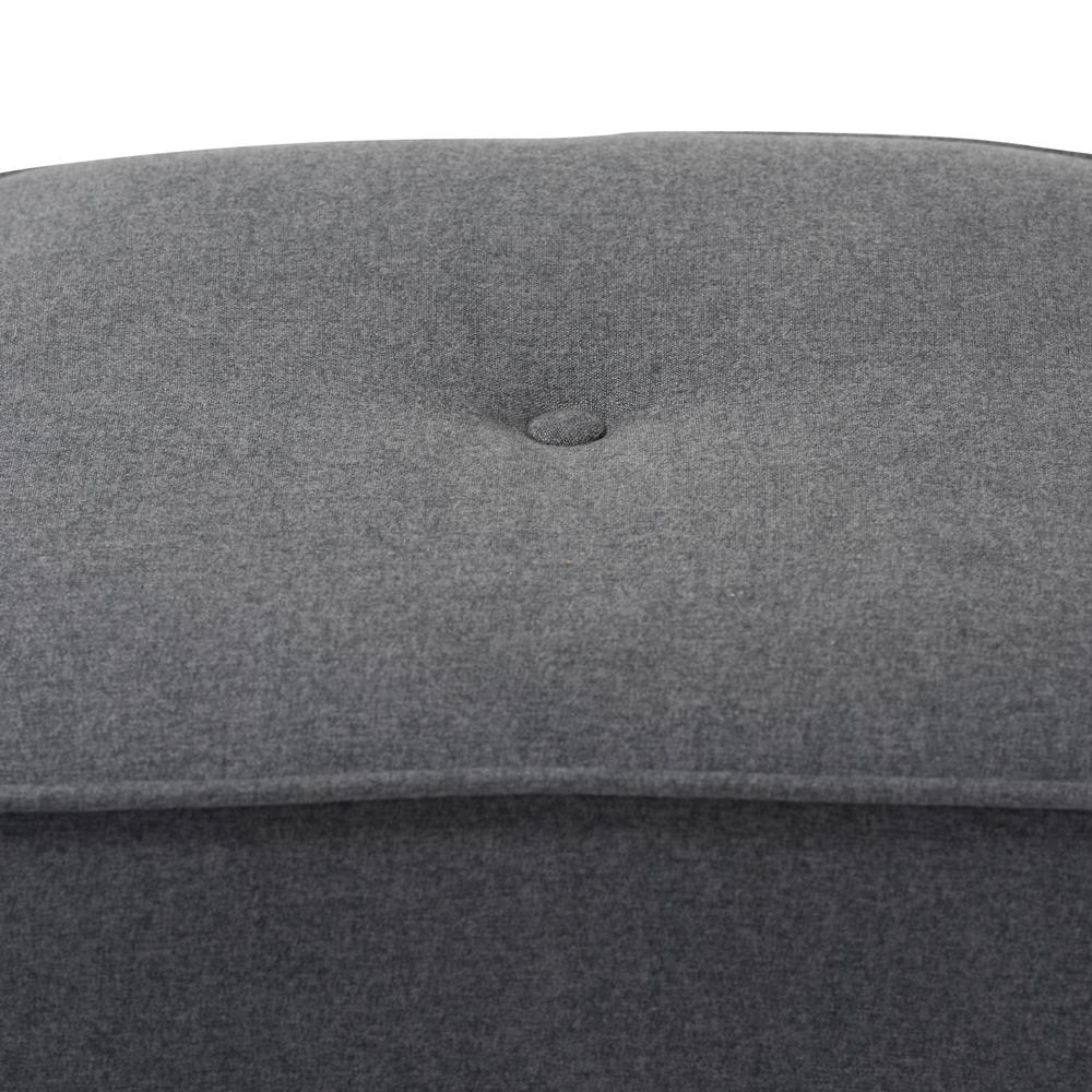 Corinne Modern and Contemporary Dark Grey Fabric Upholstered Ottoman. Picture 9