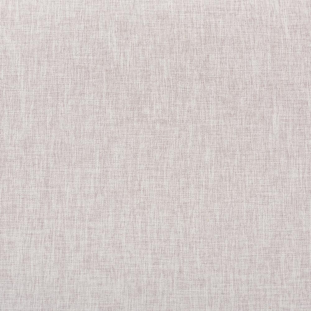 Greyish Beige Fabric Upholstered Walnut Brown Finished Wood Ottoman. Picture 11