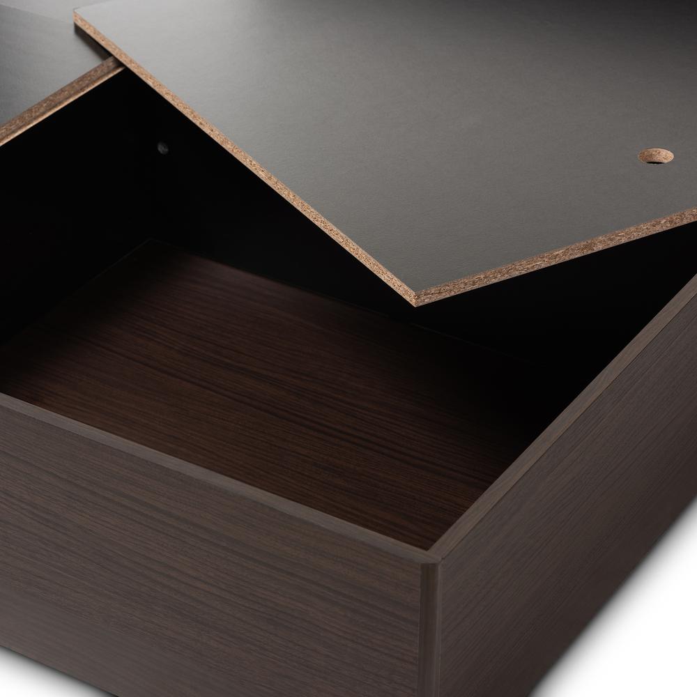 Larsine Modern and Contemporary Brown Finished Queen Size Platform Storage Bed. Picture 13