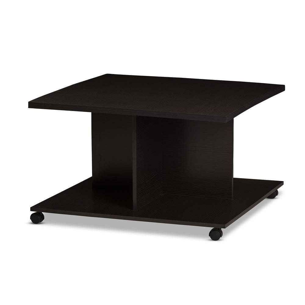 Baxton Studio Cladine Modern and Contemporary Wenge Brown Finished Coffee Table. Picture 7
