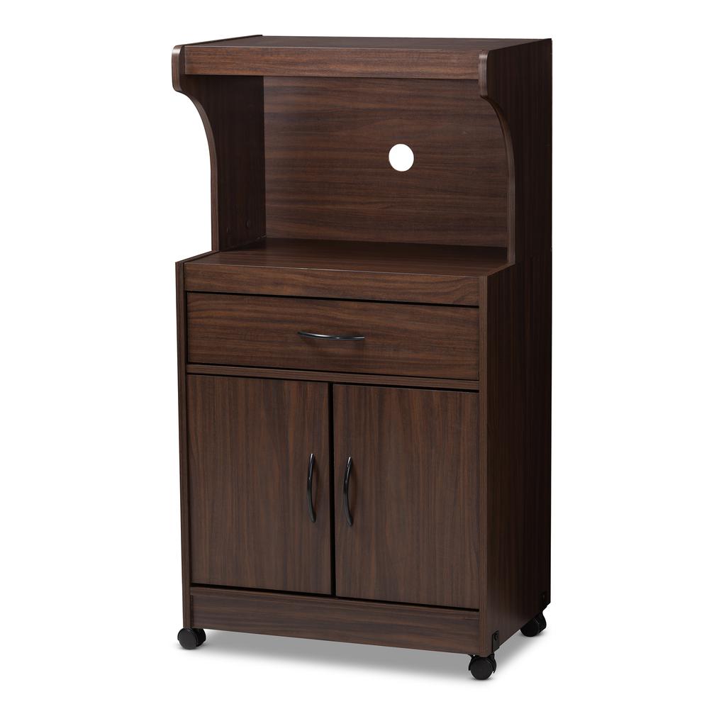 Tannis Modern and Contemporary Dark Walnut Finished Kitchen Cabinet. Picture 10