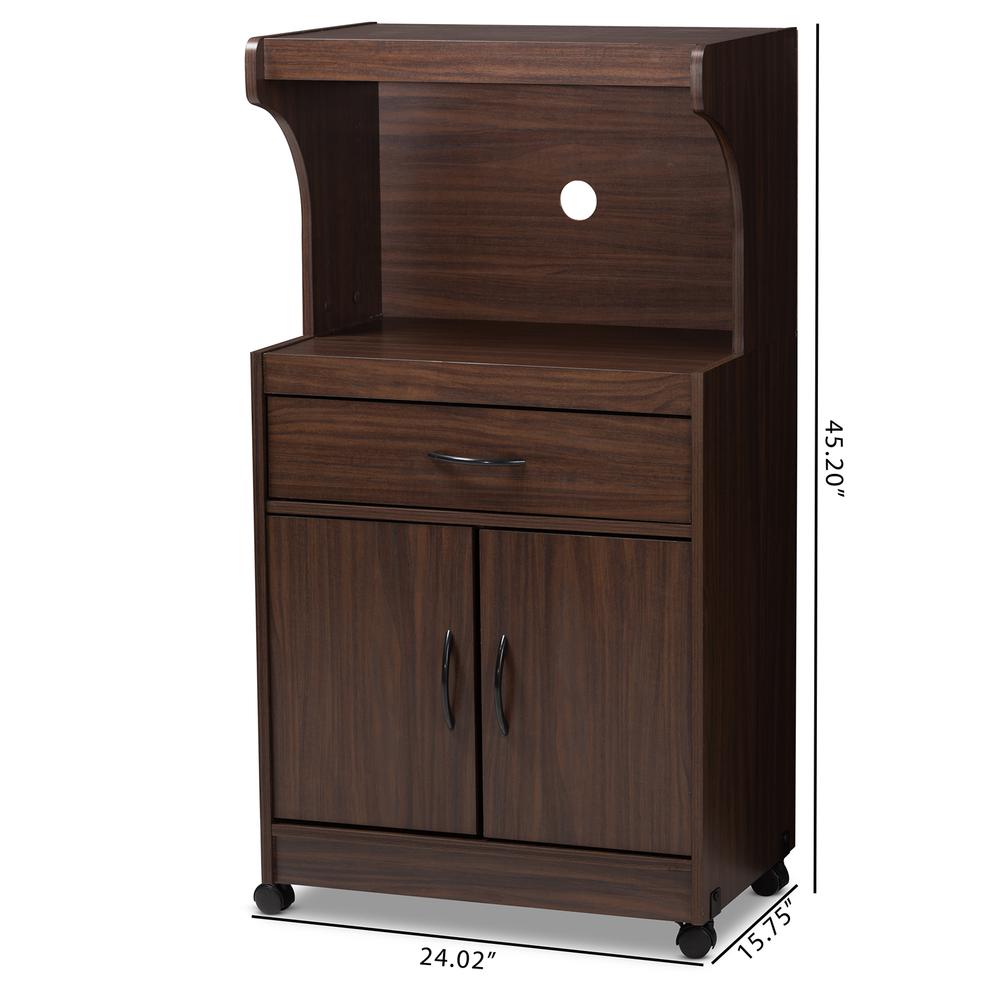 Tannis Modern and Contemporary Dark Walnut Finished Kitchen Cabinet. Picture 18
