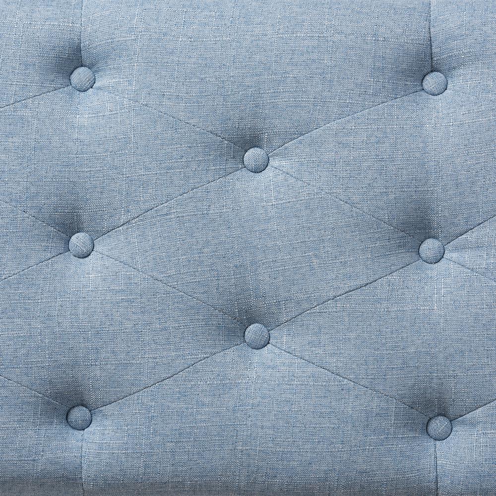 Michaela Modern and Contemporary Light Blue Fabric Upholstered Storage Ottoman. Picture 18