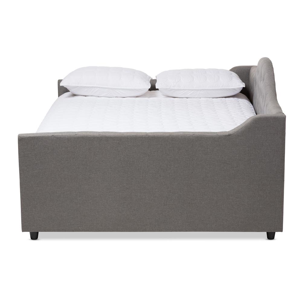 Eliza Modern and Contemporary Grey Fabric Upholstered Full Size Daybed. Picture 10