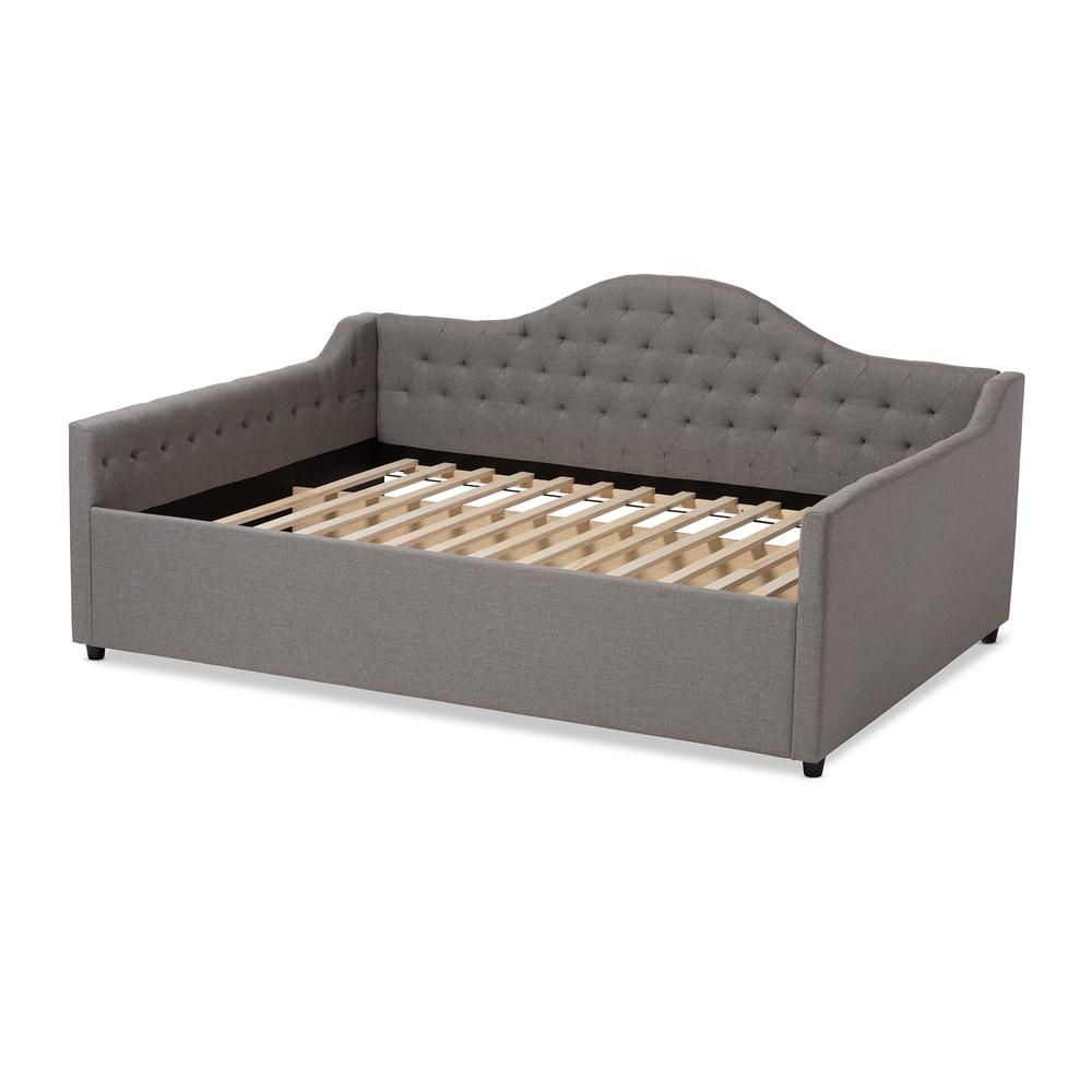 Eliza Modern and Contemporary Grey Fabric Upholstered Full Size Daybed. Picture 11