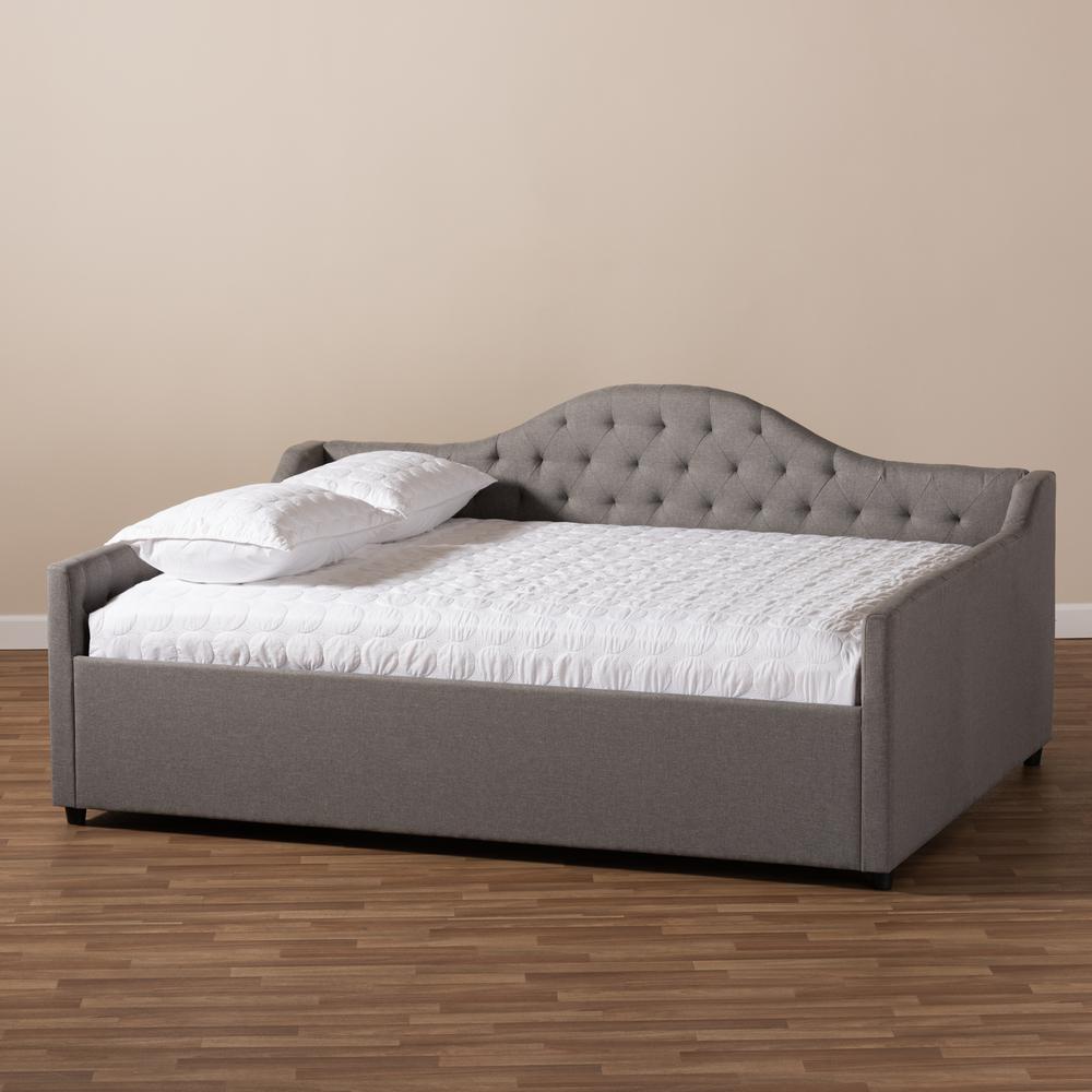 Eliza Modern and Contemporary Grey Fabric Upholstered Full Size Daybed. Picture 14