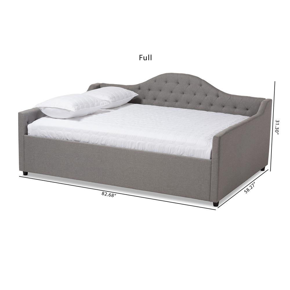 Eliza Modern and Contemporary Grey Fabric Upholstered Full Size Daybed. Picture 15