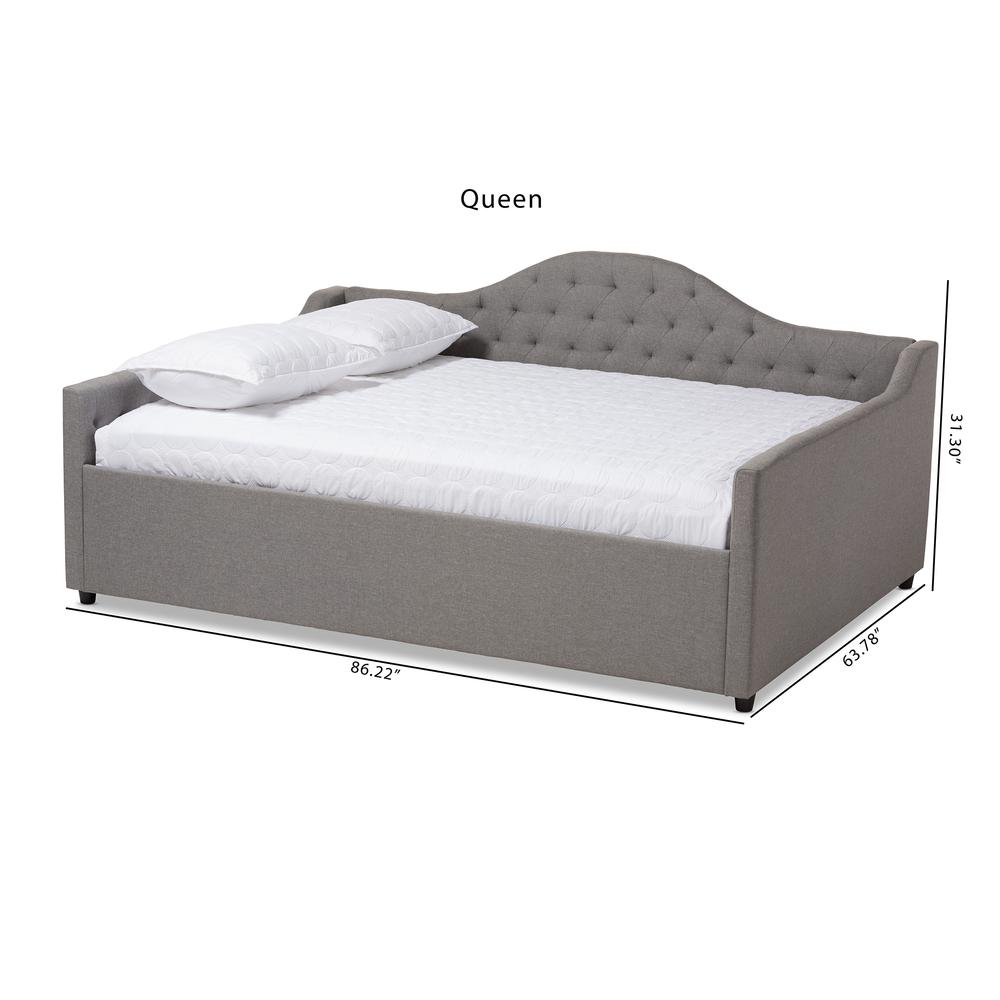Eliza Modern and Contemporary Grey Fabric Upholstered Full Size Daybed. Picture 16