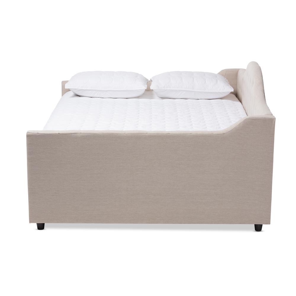Eliza Modern and Contemporary Light Beige Fabric Upholstered Full Size Daybed. Picture 10