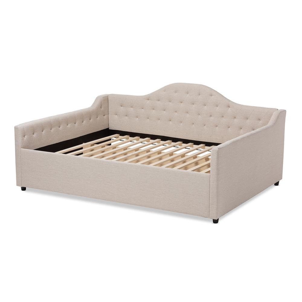 Eliza Modern and Contemporary Light Beige Fabric Upholstered Full Size Daybed. Picture 11