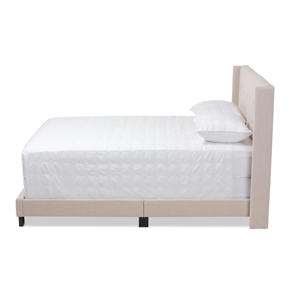 Lisette Modern and Contemporary Beige Fabric Upholstered Full Size Bed. Picture 9