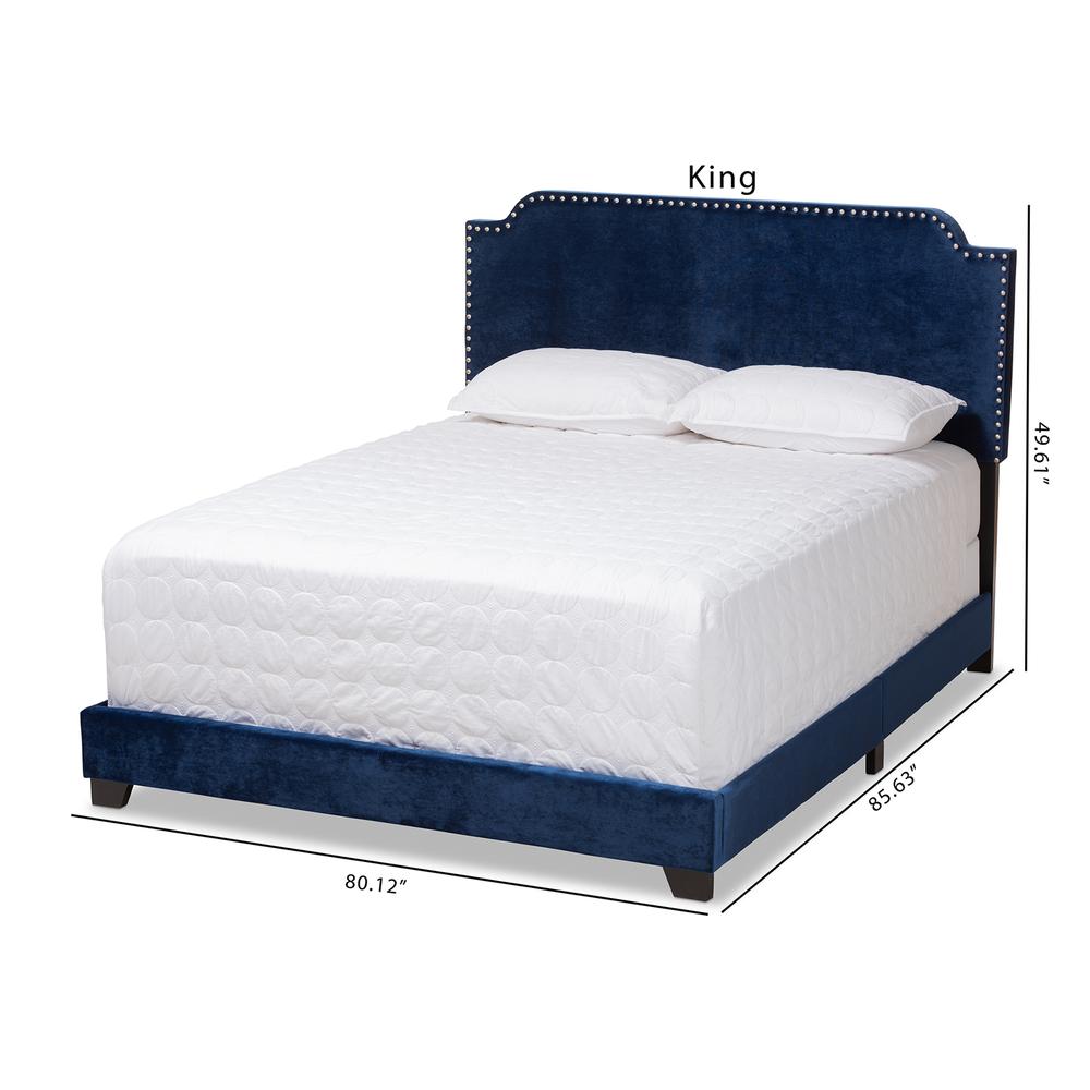 Baxton Studio Darcy Luxe and Glamour Navy Velvet Upholstered Full Size Bed. Picture 20