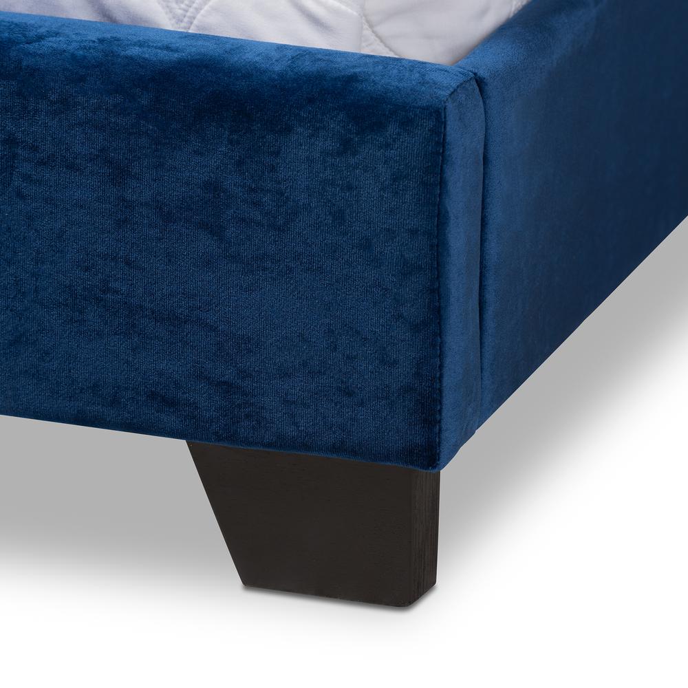 Baxton Studio Darcy Luxe and Glamour Navy Velvet Upholstered Full Size Bed. Picture 15