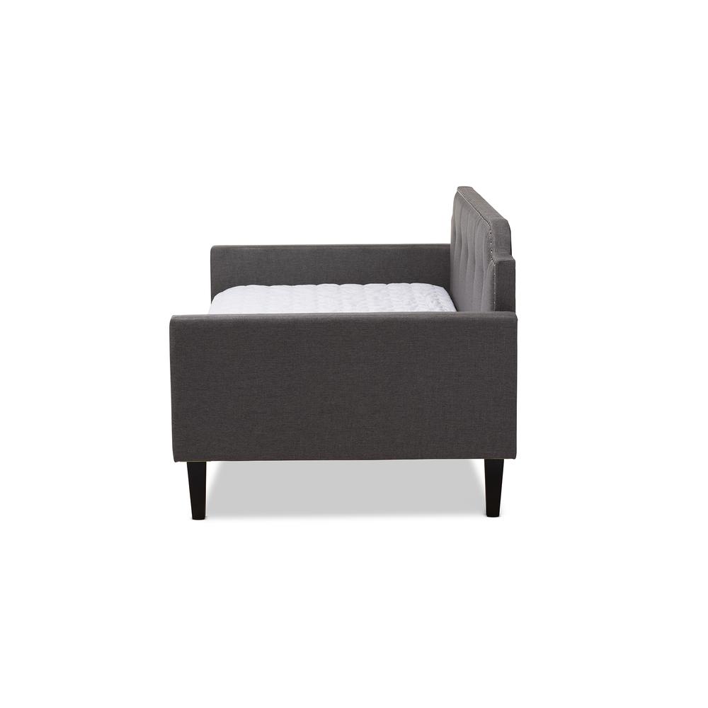 Packer Modern and Contemporary Grey Fabric Upholstered Twin Size Sofa Daybed. Picture 9