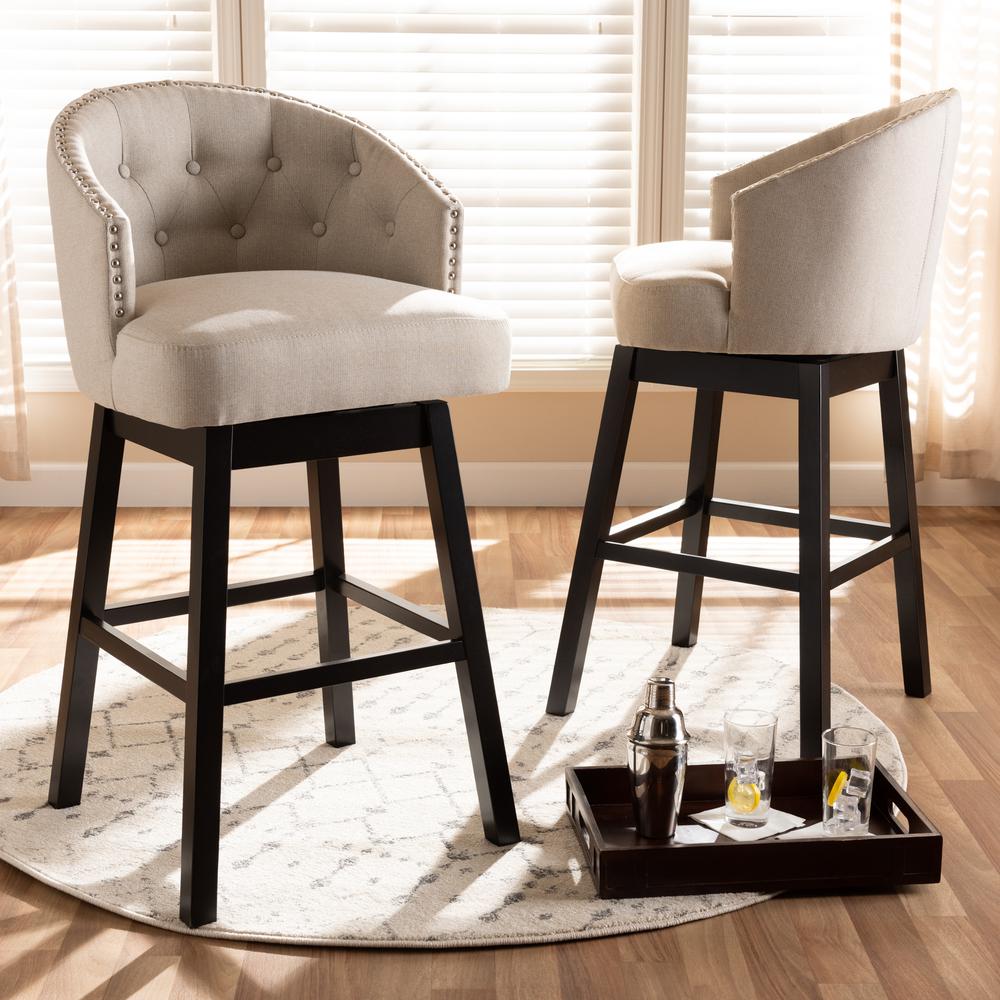 Wood Swivel Bar Stool Set of 2. Picture 12